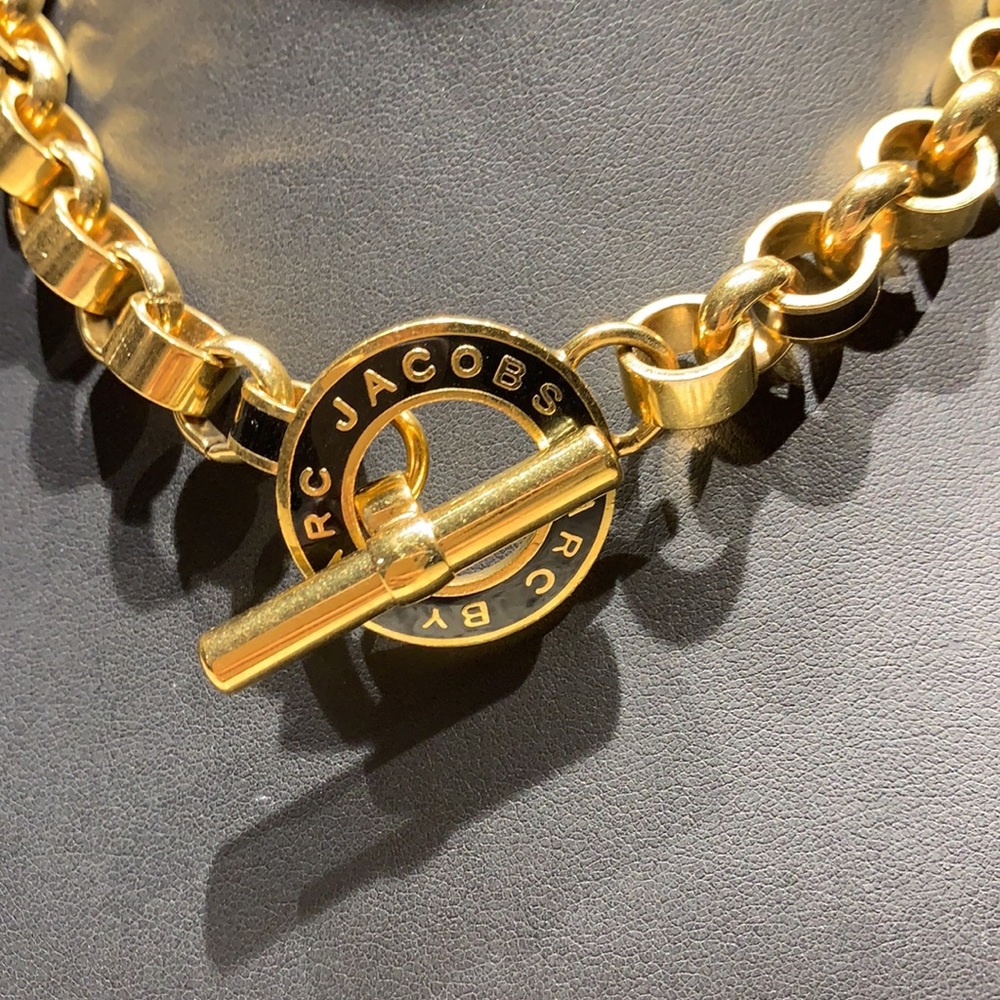 Marc by Marc Jacobs Gold and Black Toggle Necklace Choker Statement Preloved